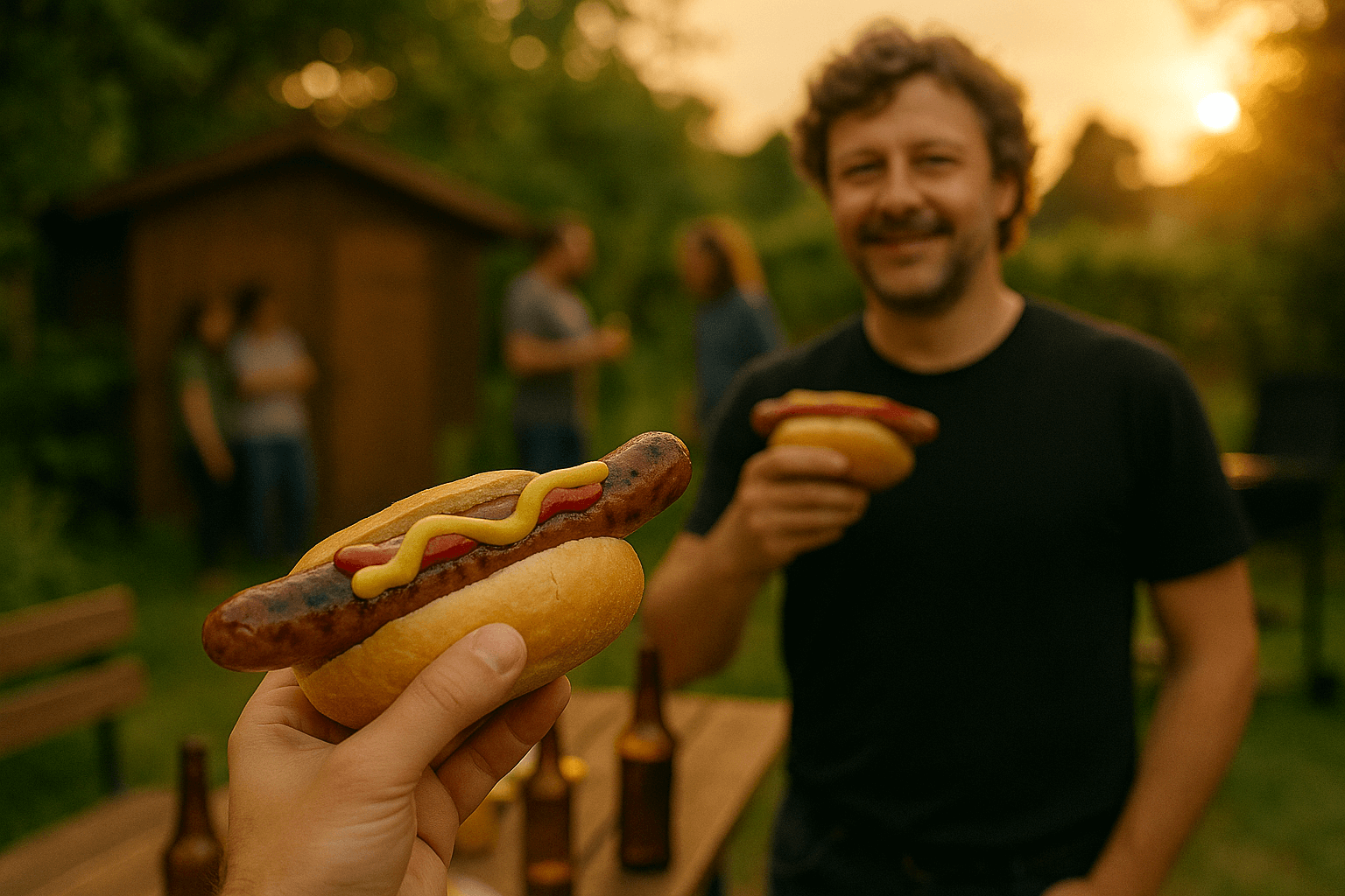 End of summer barbecuing with colleagues